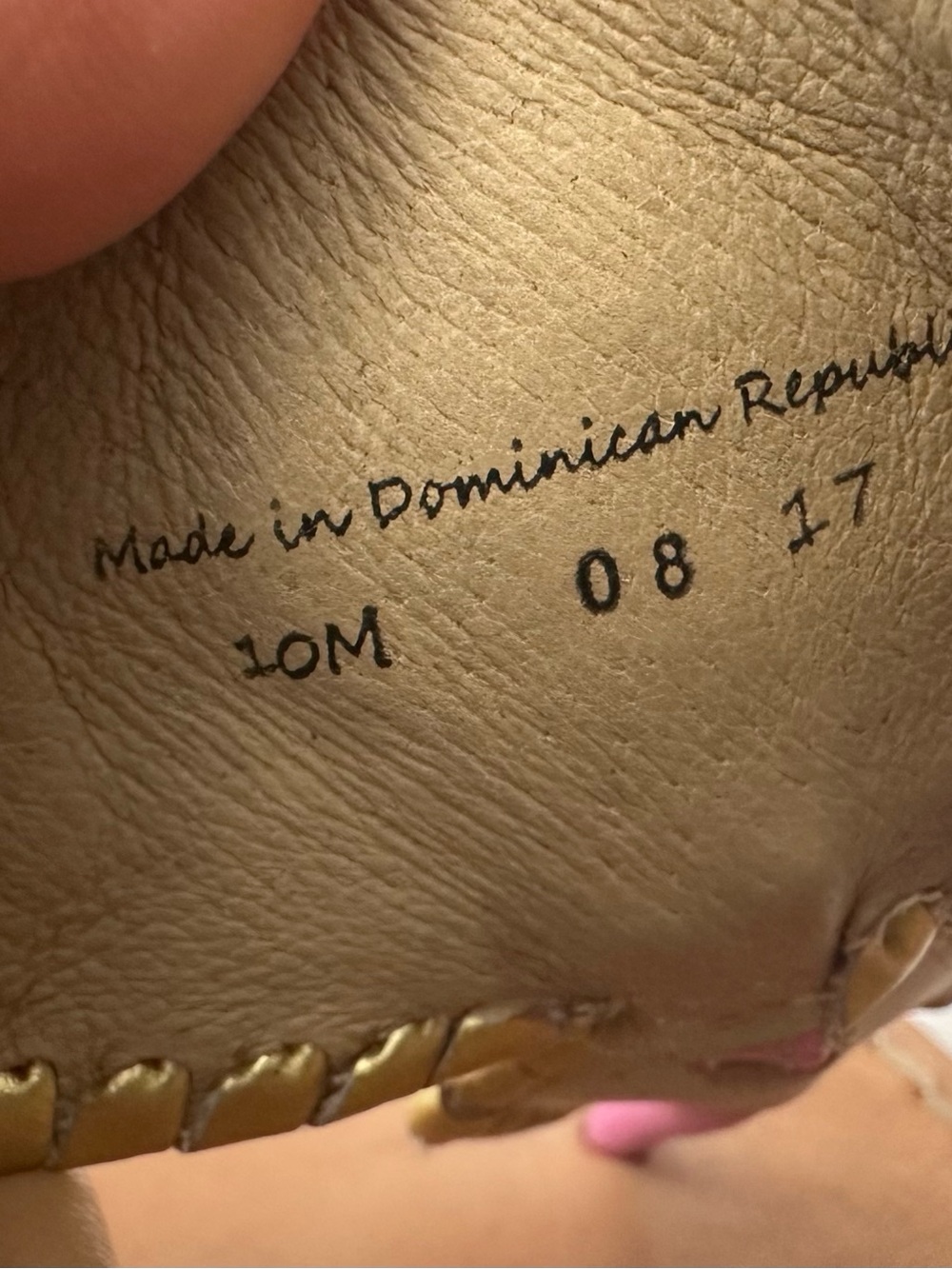 Jack Rogers Pink and Gold Sandals with Whipstitch Medallions - Picture 7 of 8